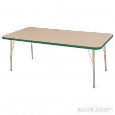 ECR4Kids 30in x 60in Rectangle Everyday T-Mold Adjustable Activity Table Maple/Green/Sand - Standard Swivel 565352989
